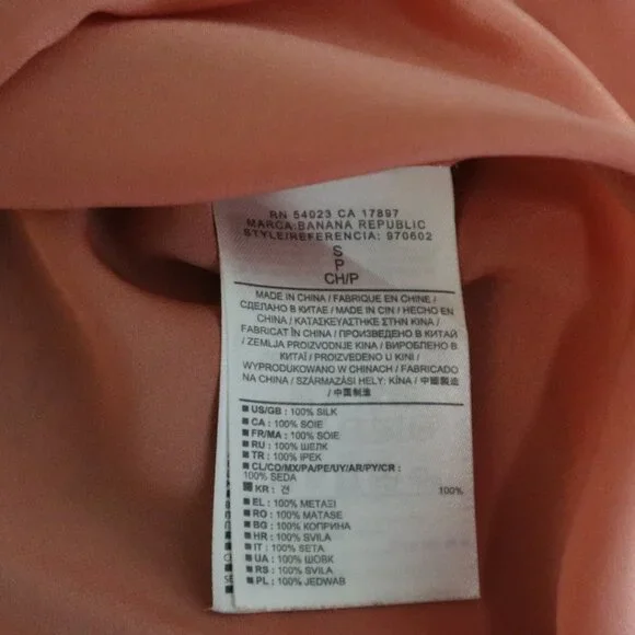 Banana Republic | Peach Silk Blouse, Size S - Picture 6 of 9